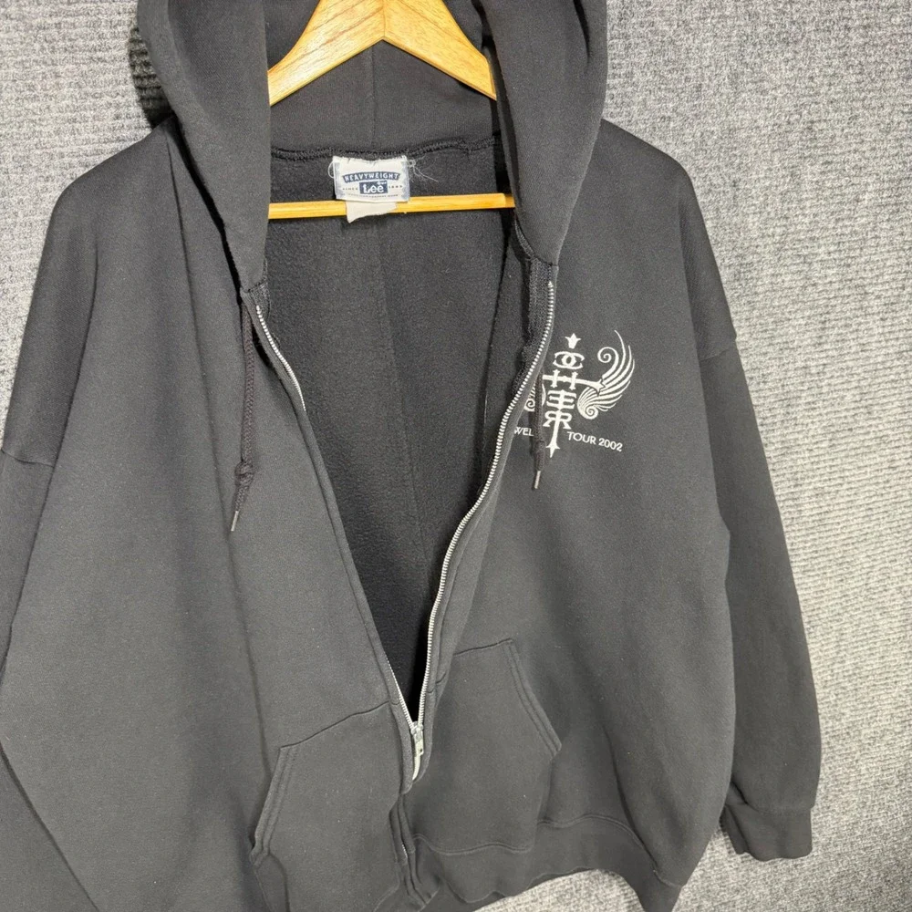 Vintage Lee Heavyweight Farewell Tour 2002 Zip Up Hoodie Black Mens 2XL Graphic